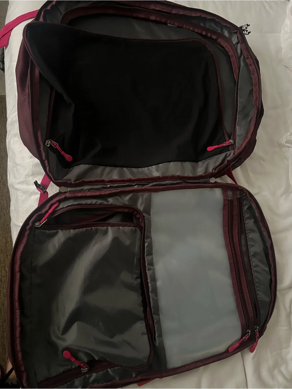 Embark Burgundy Backpack with Pink Accents